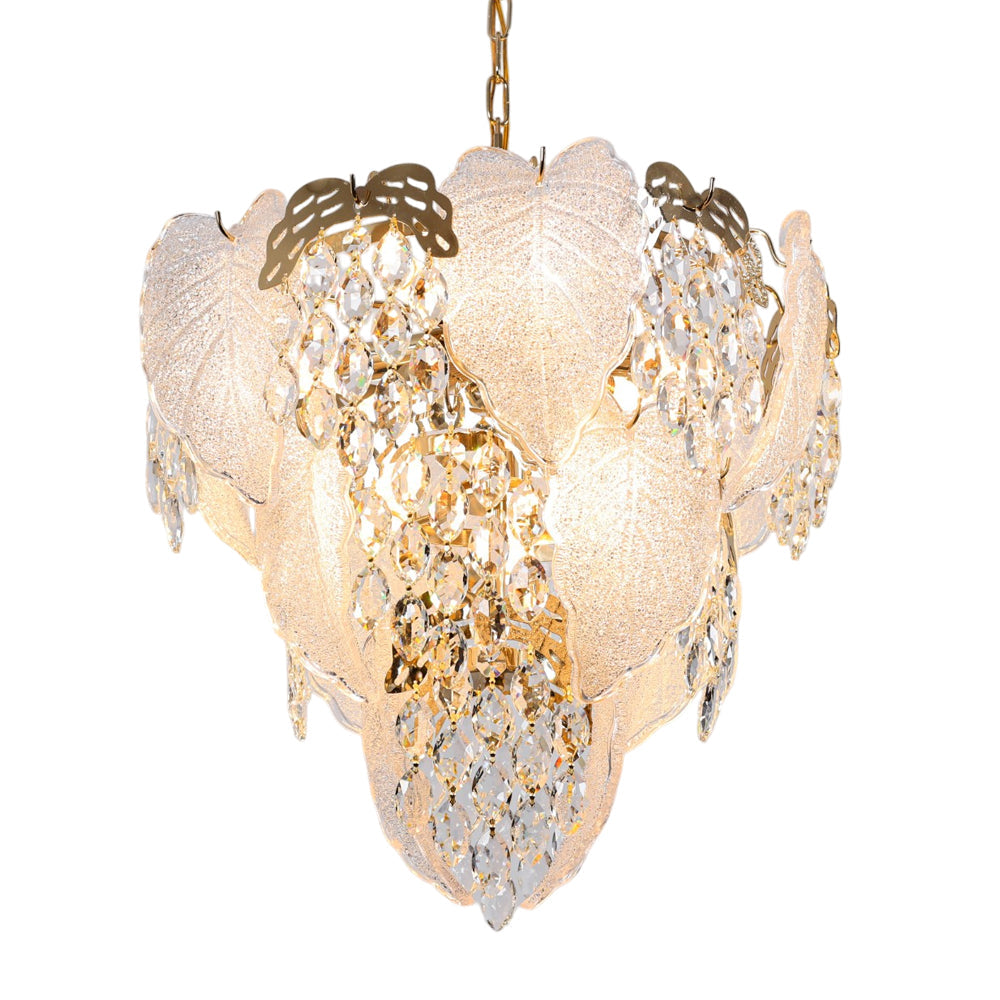 Orlaya Chandelier, 9 Lights, Metal, 50×65cm - Solitaire Gold-نجفة أورلايا، 9 لمبة، معدن، 50×65 سم - سوليتير ذهبي