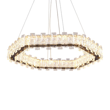 Lunessa LED Chandelier, Stainless Steel, 90×40×75cm - Solitaire Gold-نجفة ليد لونيسا، استانلس ستيل، 90×40×75 سم - سوليتير ذهبي