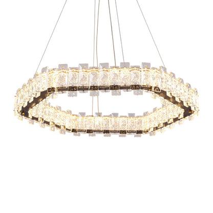 Lunessa LED Chandelier, Stainless Steel, 90×40×75cm - Solitaire Gold-نجفة ليد لونيسا، استانلس ستيل، 90×40×75 سم - سوليتير ذهبي