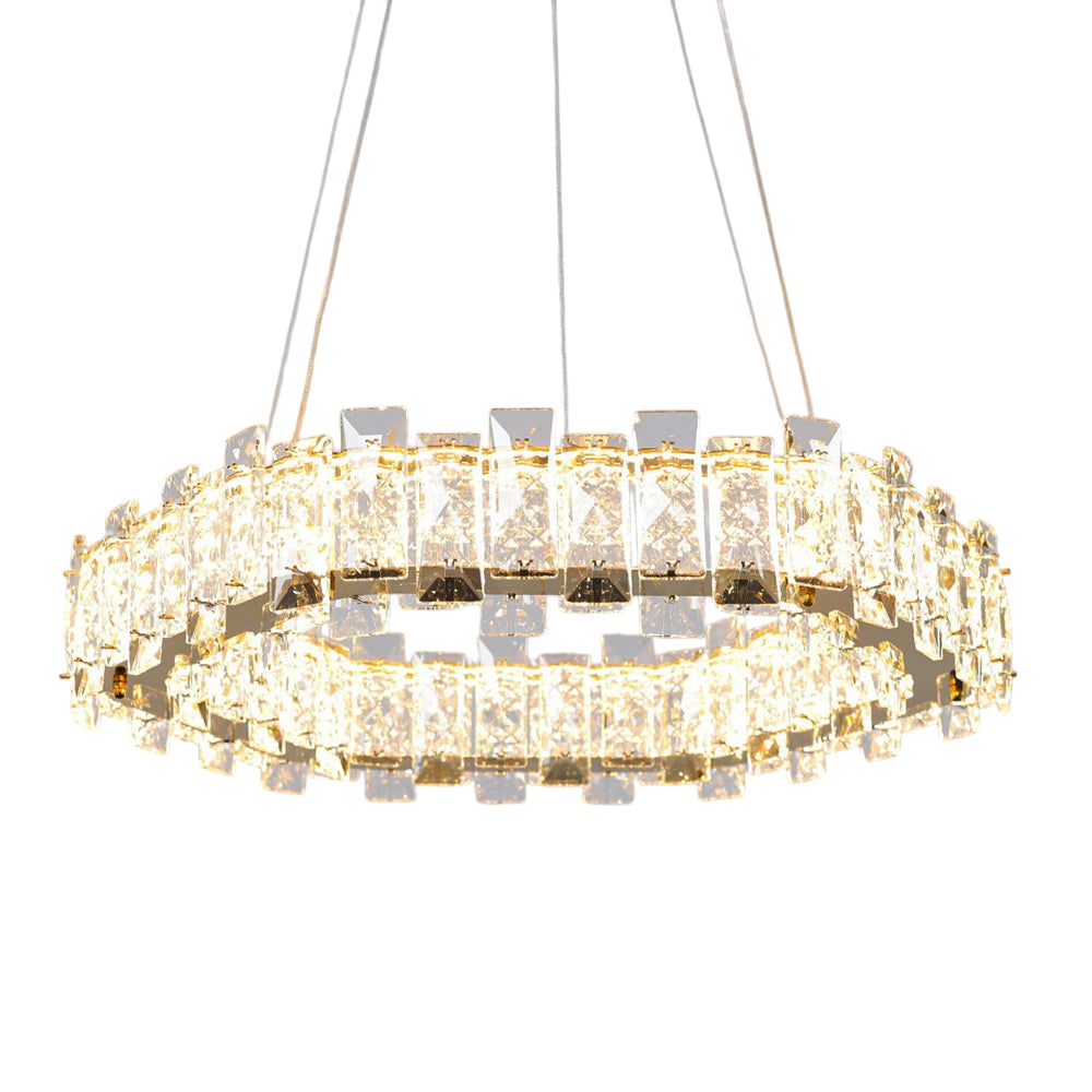 Lunessa LED Chandelier, Stainless Steel, 90×40×75cm - Solitaire Gold-نجفة ليد لونيسا، استانلس ستيل، 90×40×75 سم - سوليتير ذهبي