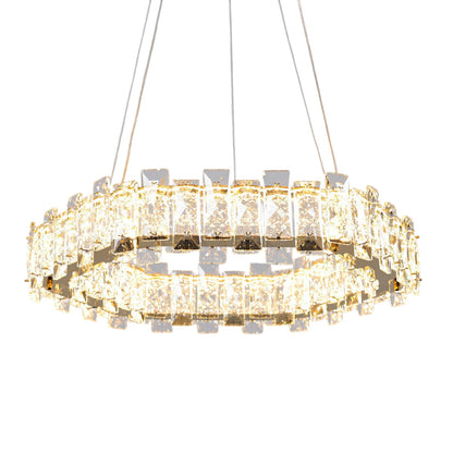 Lunessa LED Chandelier, Stainless Steel, 90×40×75cm - Solitaire Gold-نجفة ليد لونيسا، استانلس ستيل، 90×40×75 سم - سوليتير ذهبي