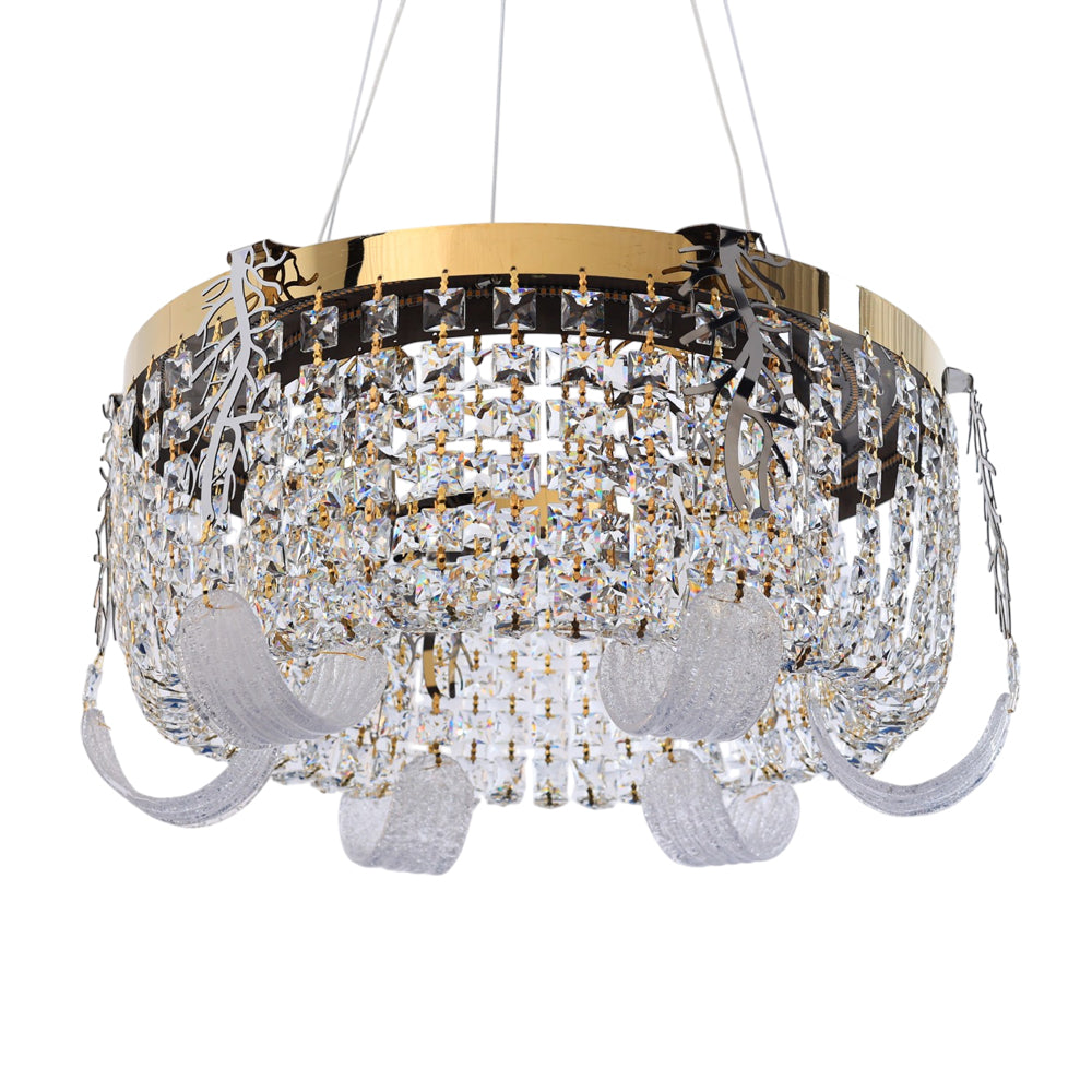 Rovella LED Chandelier, Stainless Steel, 50×60cm - Solitaire Gold-نجفة ليد روفيلا، استانلس ستيل، 50×60 سم - سوليتير ذهبي