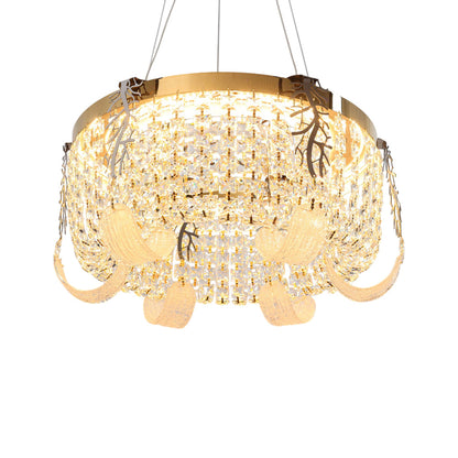 Rovella LED Chandelier, Stainless Steel, 50×60cm - Solitaire Gold-نجفة ليد روفيلا، استانلس ستيل، 50×60 سم - سوليتير ذهبي