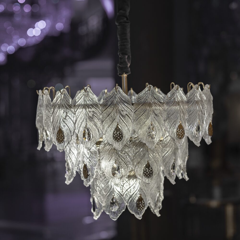 نجفة كراون، معدن/ستانلس ستيل، 80×60 سم - سوليتير جولد