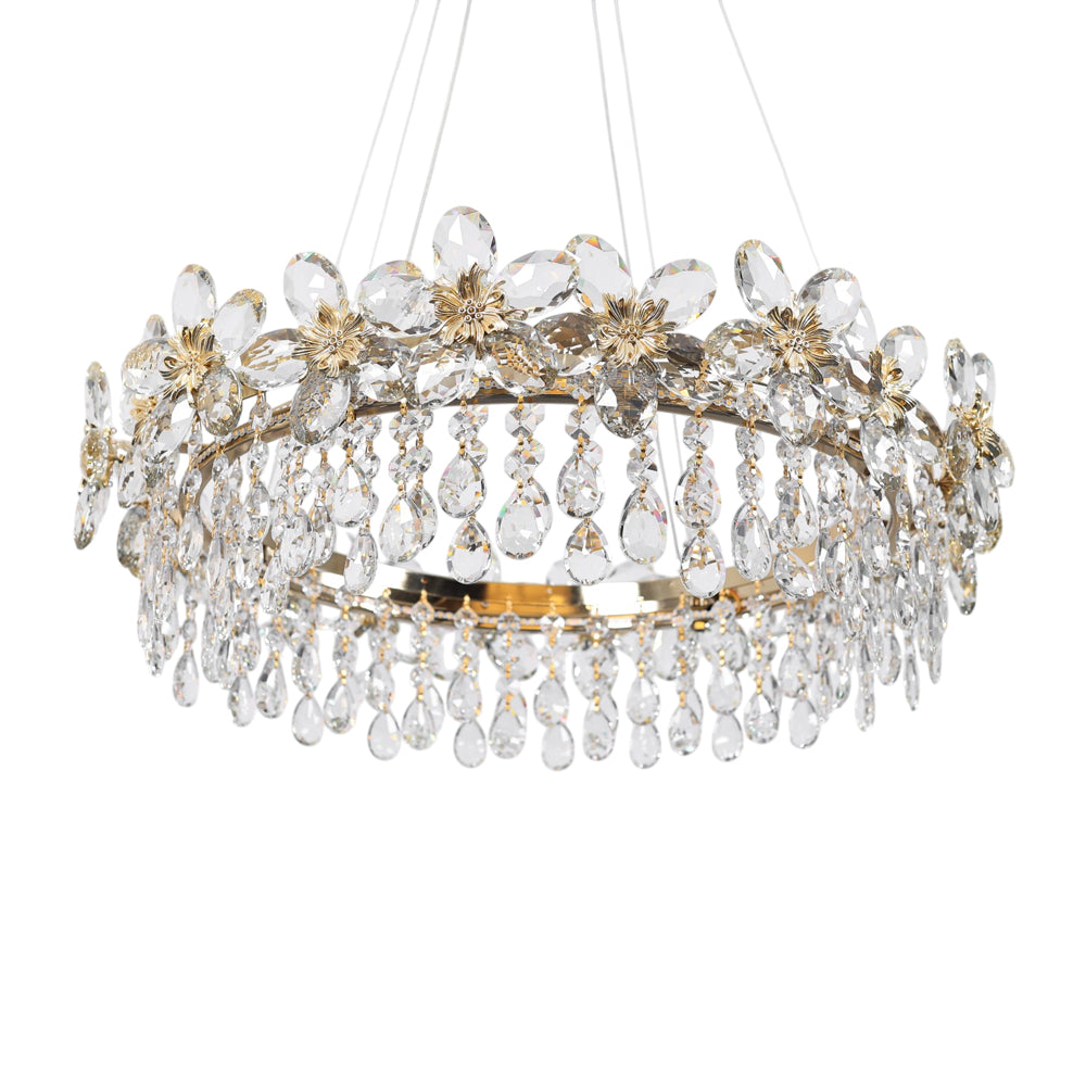 Roselle LED Chandelier, Stainless Steel, 60×70cm - Solitaire Gold-نجفة ليد روزيل، استانلس ستيل، 60×70 سم - سوليتير ذهبي