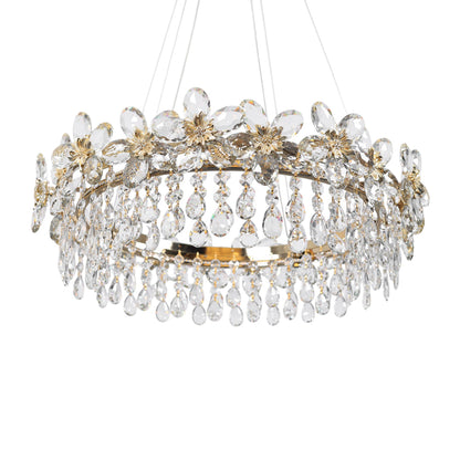 Roselle LED Chandelier, Stainless Steel, 60×70cm - Solitaire Gold-نجفة ليد روزيل، استانلس ستيل، 60×70 سم - سوليتير ذهبي