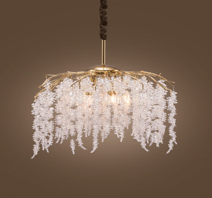 Chandelier 65 cm crystal cluster 5520 gold solitaire