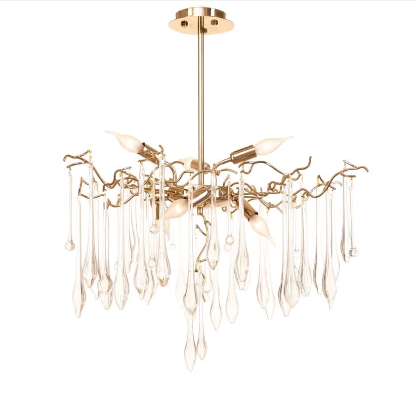 Chandelier 70 cm with glass branches 5458 Solitaire Gold