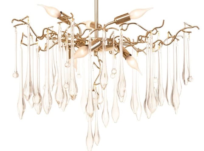 Chandelier 70 cm with glass branches 5458 Solitaire Gold