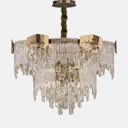 Beehive Chandelier, 20 Lights, Metal/Stainless Steel, 60×70cm - Solitaire Gold