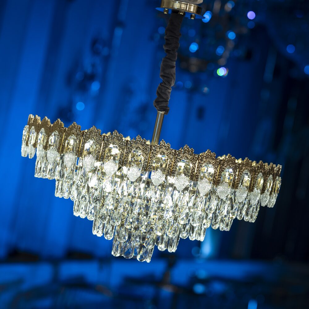 Crown Chandelier, 12 Lights, Metal/Stainless Steel, 70×65cm - Solitaire Gold