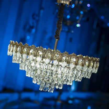 Crown Chandelier, 12 Lights, Metal/Stainless Steel, 70×65cm - Solitaire Gold