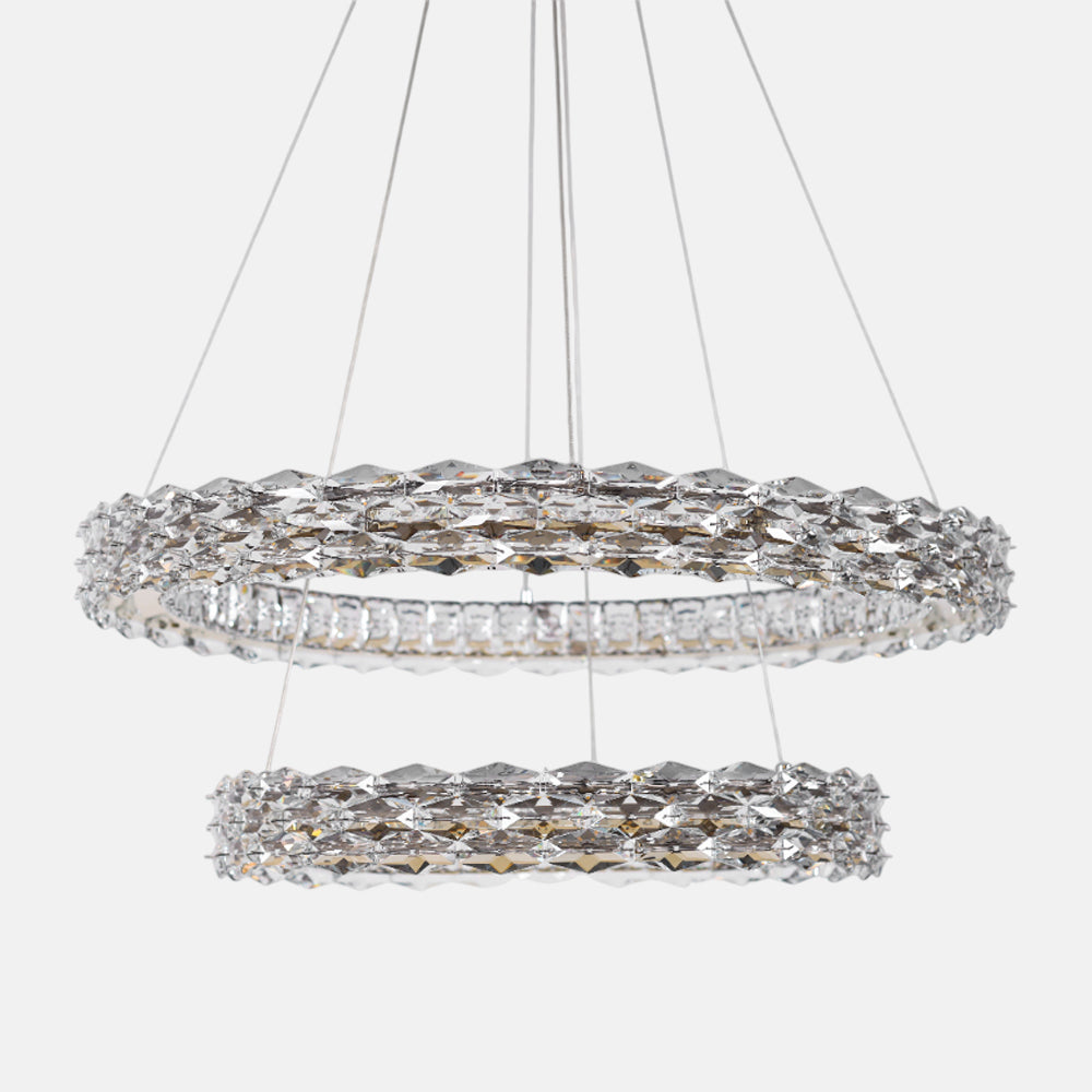 Diamanto Chandelier, Stainless Steel, 70cm - Solitaire Gold