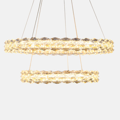 Diamanto Chandelier, Stainless Steel, 70cm - Solitaire Gold