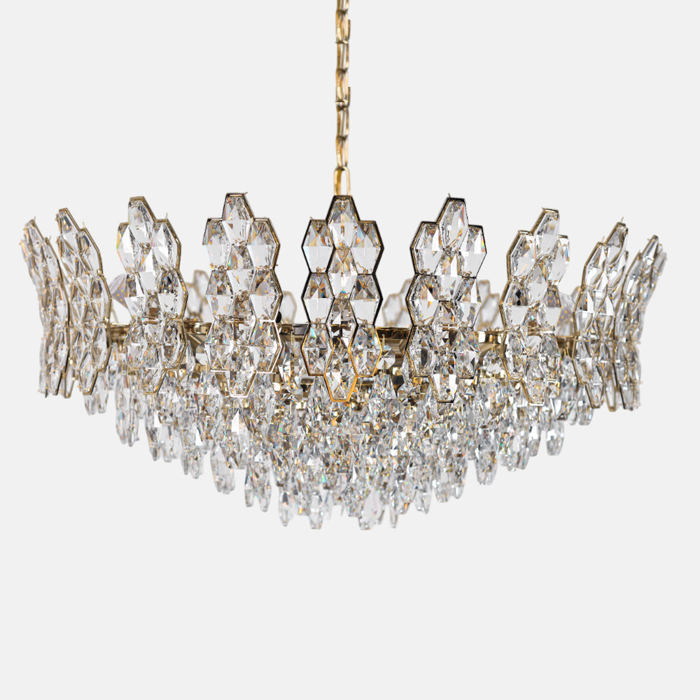 نجفة كاليروي، 16 مصباحًا، من الفولاذ المقاوم للصدأ، 70×50 سم - لون ذهبي سوليتير