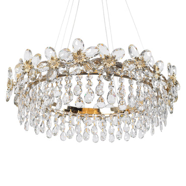 Roselle LED Chandelier, Stainless Steel, 70×80cm - Solitaire Gold-نجفة ليد روزيل، استانلس ستيل، 70×80 سم - سوليتير ذهبي