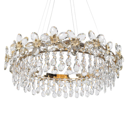 Roselle LED Chandelier, Stainless Steel, 70×80cm - Solitaire Gold-نجفة ليد روزيل، استانلس ستيل، 70×80 سم - سوليتير ذهبي