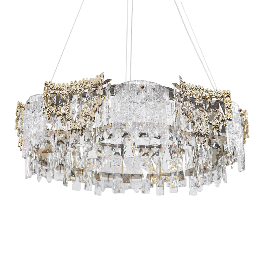 Velmira LED Chandelier, Stainless Steel, 70×70cm - Solitaire Gold-نجفة ليد فيلميرا، استانلس ستيل، 70×70 سم - سوليتير ذهبي