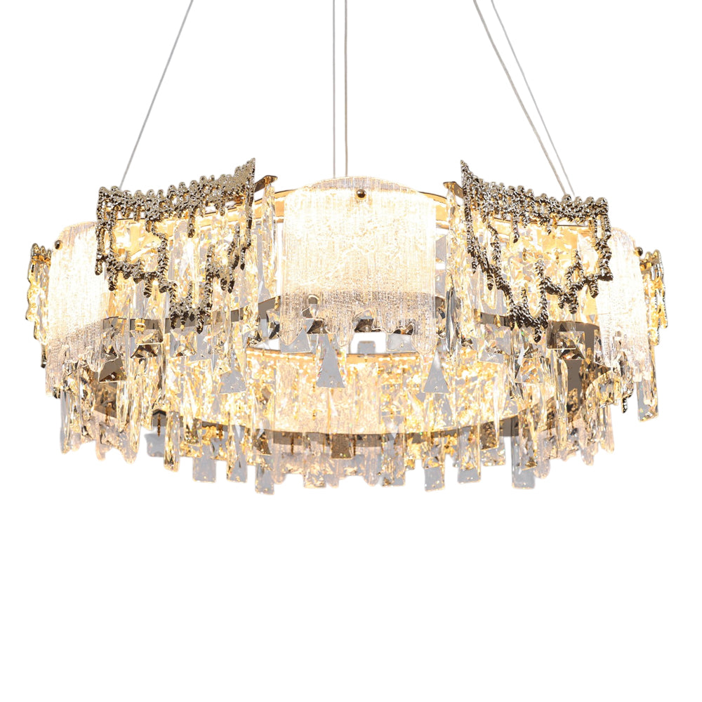 Velmira LED Chandelier, Stainless Steel, 70×70cm - Solitaire Gold-نجفة ليد فيلميرا، استانلس ستيل، 70×70 سم - سوليتير ذهبي
