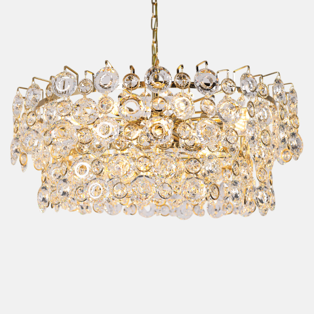 Amalia Chandelier, 16 Lights, Stainless Steel, 80×50cm - Solitaire Gold
