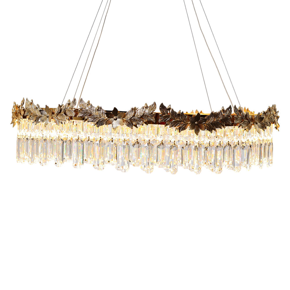Mirielle LED Chandelier, Stainless Steel, 80×75cm - Solitaire Gold-نجفة ليد ميرييل، استانلس ستيل، 80×75 سم - سوليتير ذهبي