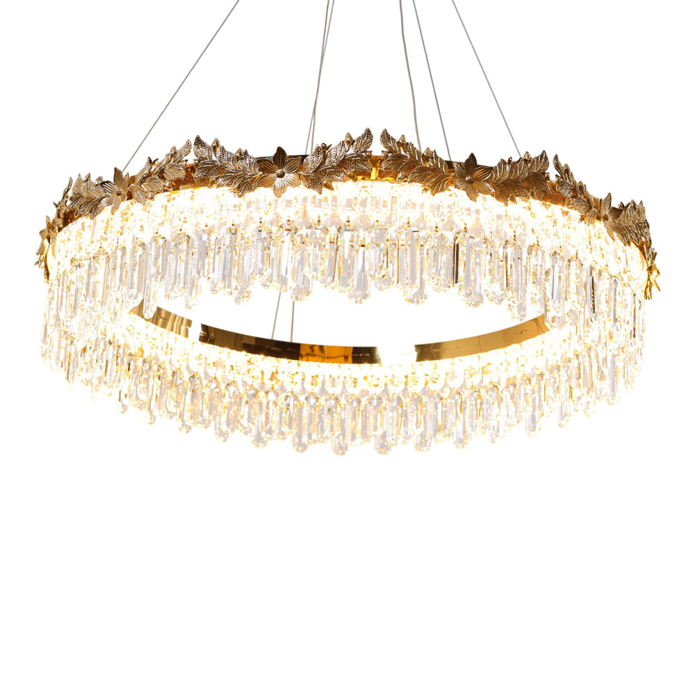 Mirielle LED Chandelier, Stainless Steel, 80×75cm - Solitaire Gold-نجفة ليد ميرييل، استانلس ستيل، 80×75 سم - سوليتير ذهبي