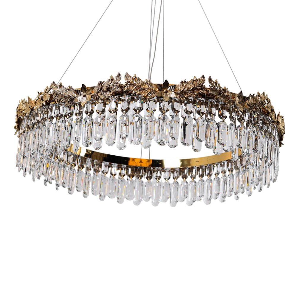 Mirielle LED Chandelier, Stainless Steel, 80×75cm - Solitaire Gold-نجفة ليد ميرييل، استانلس ستيل، 80×75 سم - سوليتير ذهبي