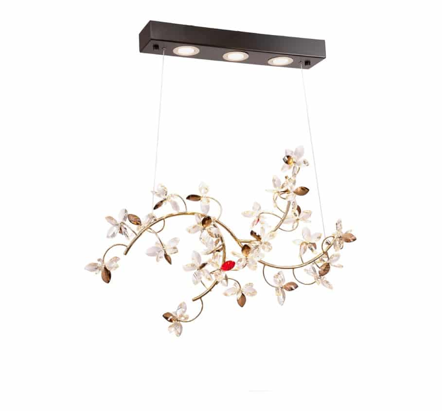 Spot Branches Chandelier, 9 Lights, Metal, 90×90cm - Solitaire Gold
