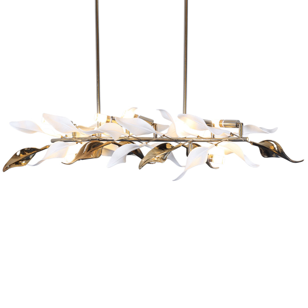 نجفة ورق شجر، 7 لمبة، معدن، 80×110 سم سوليتير ذهبي 5795 من قنديل مصر - Leaves Chandelier, 7 Lights, Metal, 80×110cm, Solitaire Gold 5795|Kandil Egypt