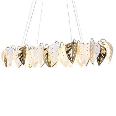 Leaves Wire Chandelier, LED Lights, Metal, 80×90×40cm, Solitaire Gold - 5799