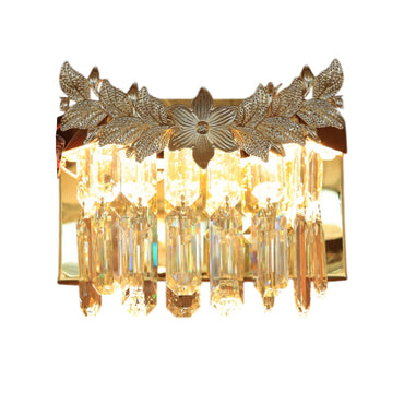 Crystal Falls Wall Lamp, LED, Stainless Steel, 22×15cm - Gold - ابليك شلالات الكريستال، ليد، استانلس ستيل، 22×15 سم - ذهبي