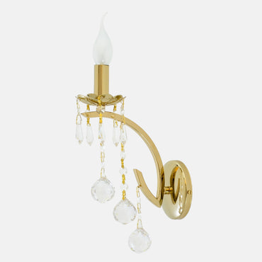 Violet 1 light Solitaire Gold Wall lamp