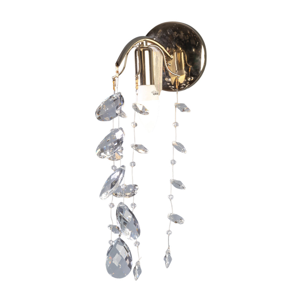 Glacia Wall Lamp, 1 Lights, Metal, 12×26×34cm - Solitaire Gold-ابليك جلاسيا، 1 لمبة، معدن، 12×26×34 سم - سوليتير ذهبي