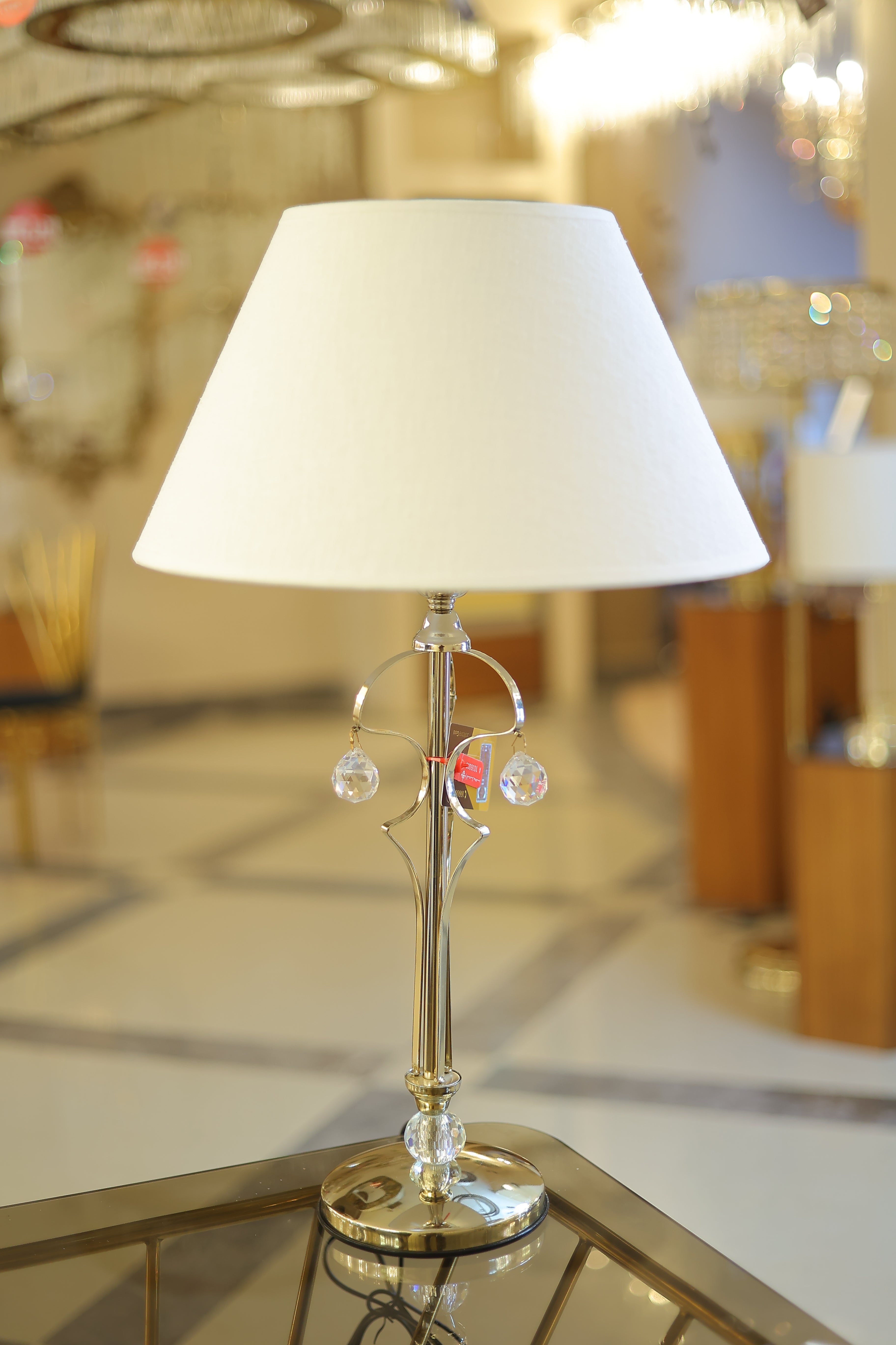 أباجورة دافنشي، 1 لمبة، معدن، 40×67 سم سوليتير ذهبي من قنديل مصر - Da Vinci Table Lamp, 1 Light, Metal, 40×67cm Solitaire Gold|Kandil Egypt