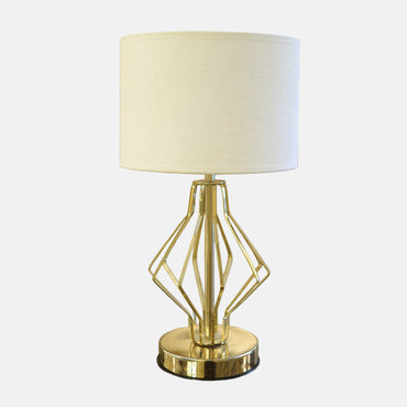 Curved Table Lamp, 1 Lights, Metal, 25×48cm - Solitaire Gold - أباجورة منحني، 1 لمبة، معدن، 25×48 سم - سوليتر ذهبي