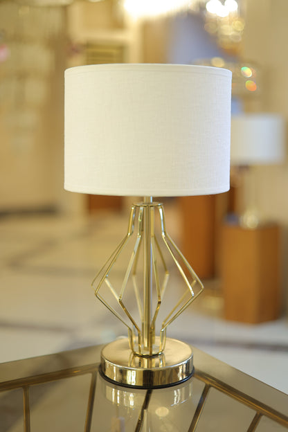Curved Table Lamp, 1 Lights, Metal, 25×48cm - Solitaire Gold - أباجورة منحني، 1 لمبة، معدن، 25×48 سم - سوليتر ذهبي