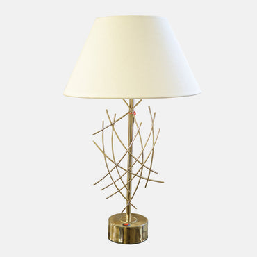 أباجورة سلك، 1 لمبة، معدن، 40×69 سم سوليتير ذهبي من قنديل مصر - Wire Table Lamp, 1 Light, Metal, 40×69cm Solitaire Gold|Kandil Egypt