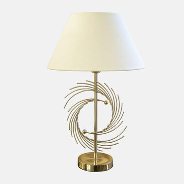 أباجورة مروحة، 1 لمبة، معدن، 40×66 سم سوليتير ذهبي من قنديل مصر - Table Lamp, 1 Light, Metal, 40×66cm Solitaire Gold|Kandil Egypt