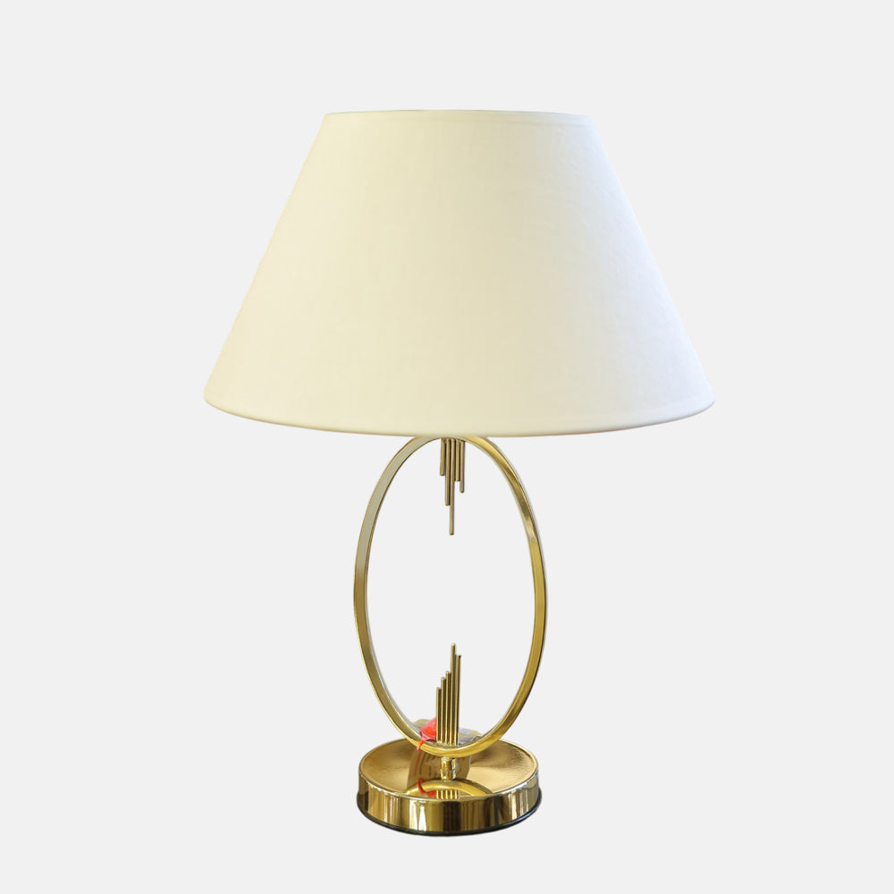 Oval Table Lamp, 1 Lights, Metal, 40×58cm - Solitaire Gold - أباجورة، 1 لمبة، معدن، 40×58 سم - سوليتر ذهبي