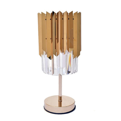 Table lamps stainless steel lamp with crystal and coated with solitizer gold