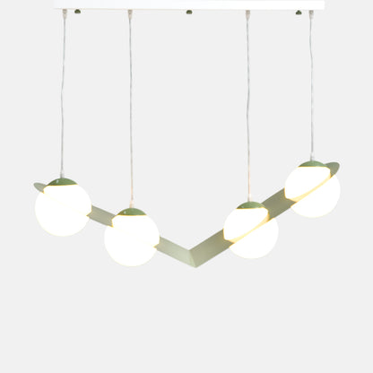 Titanic pendant 75 cm white x green