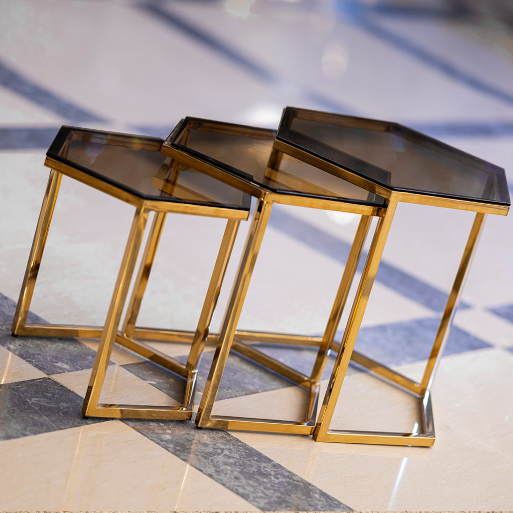 Hexagonal / 3 telescopic table 3145 PVD