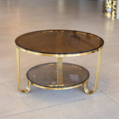 Nola Table, Stainless Steel, 80×45cm - Gold PVD- ترابيزة نولا، ستانلس ستيل، 80×45 سم - ذهبي PVD