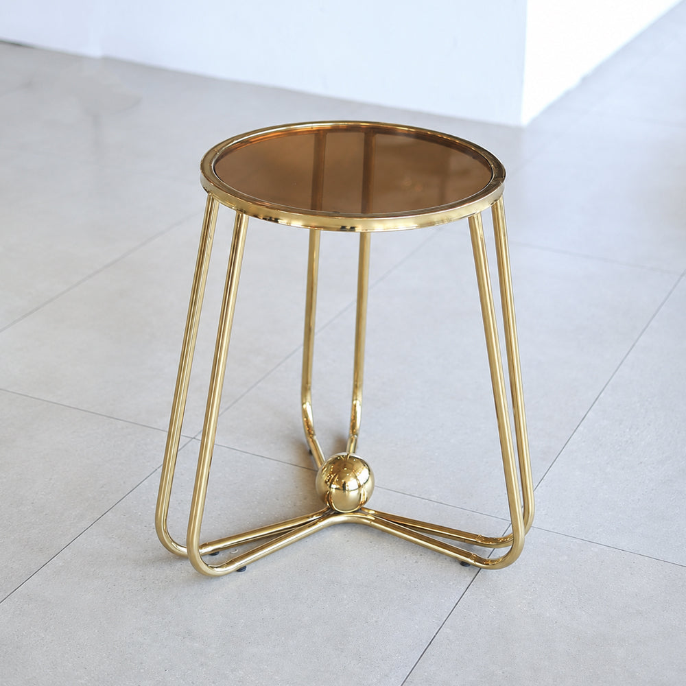 Miray Table, Stainless Steel, 61×45cm - Gold-ترابيزة ميراي، ستانلس ستيل، 61×45 سم - ذهبي