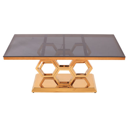 Table, stainless steel, 100*55×45cm Gold PVD - ترابيزه، استالس ستيل، 100*55×45 سم دهبي PVD