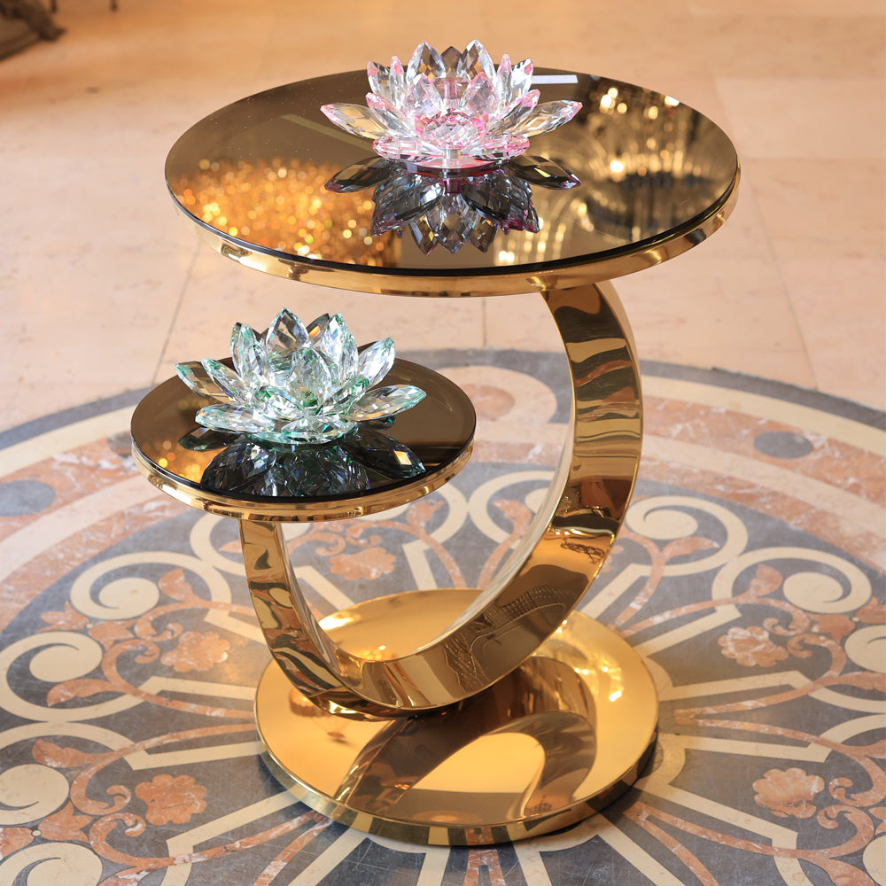 Table, stainless steel, 55×68cm Gold PVD - ترابيزه، استالس ستيل، 55×68 سم دهبي PVD