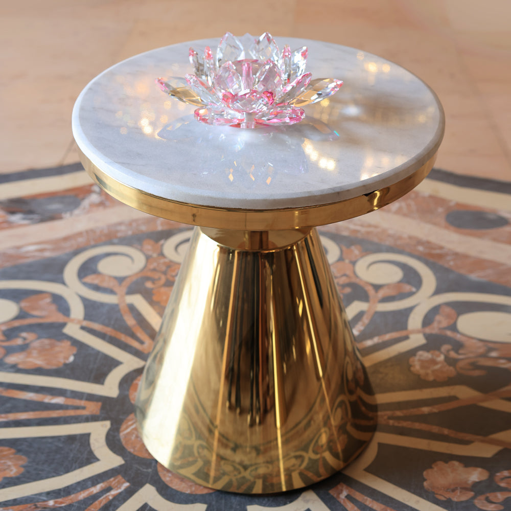 Table, stainless steel, 50×54cm Gold PVD - ترابيزه، استالس ستيل، 50×54 سم دهبي PVD