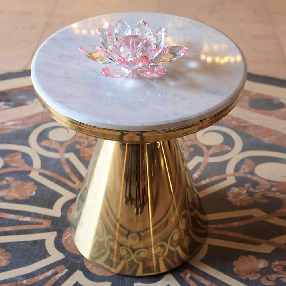 Table, stainless steel, 50×54cm Gold PVD - ترابيزه، استالس ستيل، 50×54 سم دهبي PVD