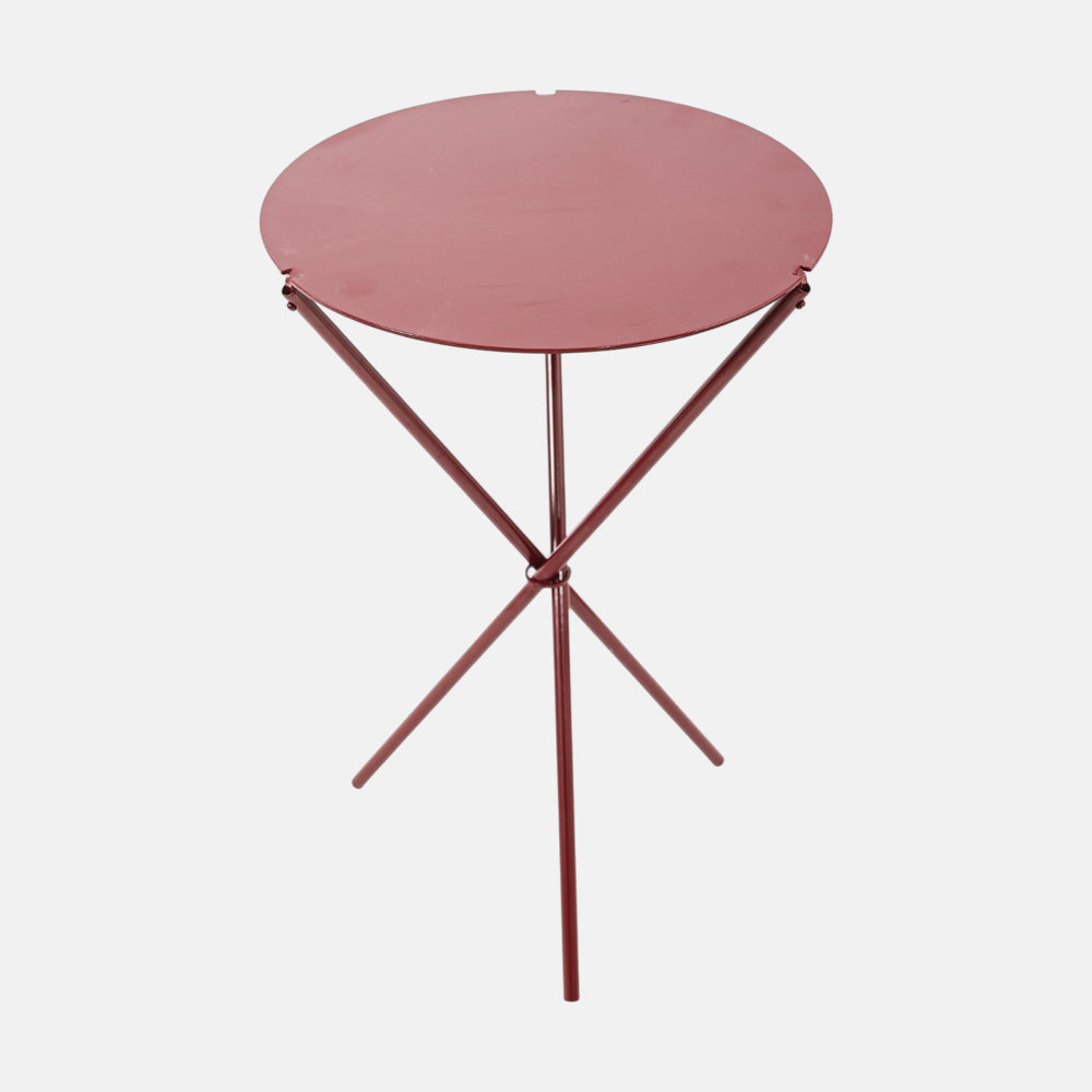 Round Table Metal 35×52cm Burgundy - ترابيزة مستديرة معدن 35×52 سم نبيتي