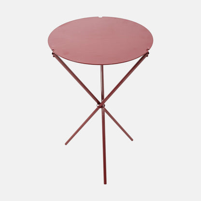Round Table Metal 35×52cm Burgundy - ترابيزة مستديرة معدن 35×52 سم نبيتي